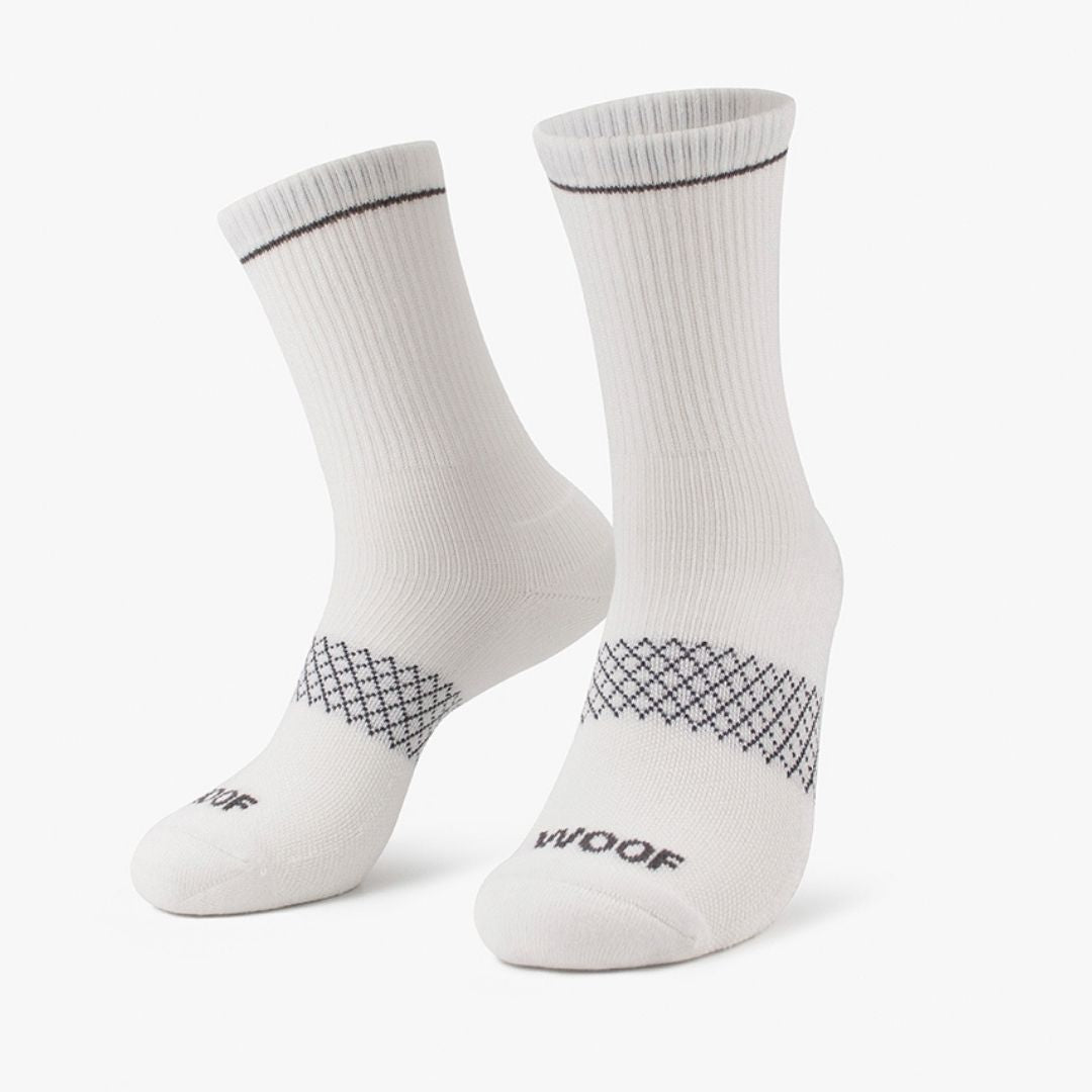 White Bamboo Crew Compression Socks