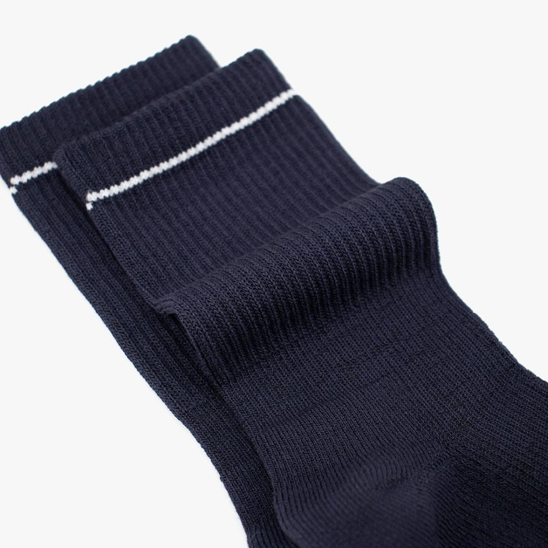 Navy Bamboo Crew Compression Socks