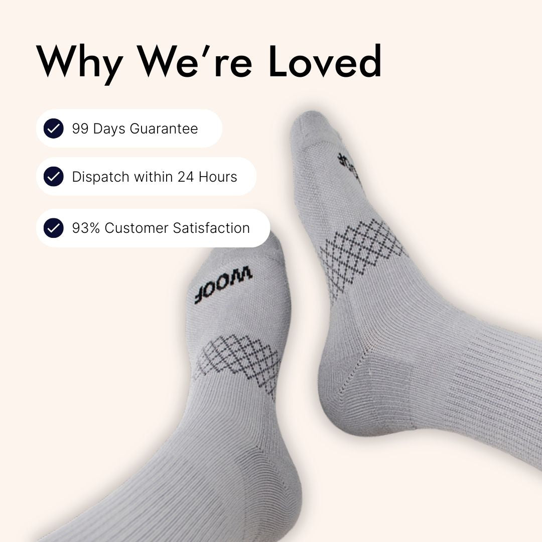 Grey Bamboo  Crew Compression Socks